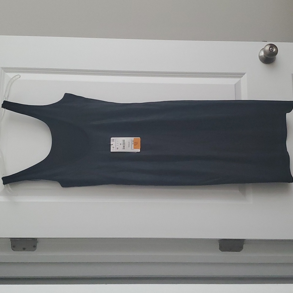 Black ribbed tank dress